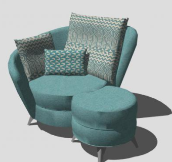 休闲沙发椅SU模型下载_sketchup草图大师SKP模型