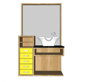 木质浴室柜家具SU模型下载_sketchup草图大师SKP模型