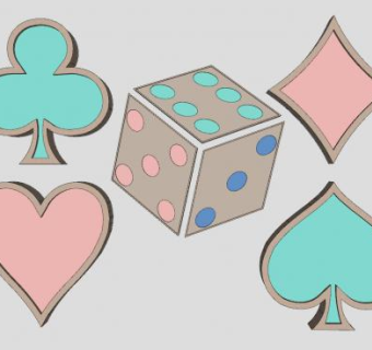 扑克牌LED壁灯具SU模型下载_sketchup草图大师SKP模型