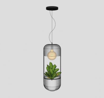 特色绿植吊灯灯具SU模型下载_sketchup草图大师SKP模型