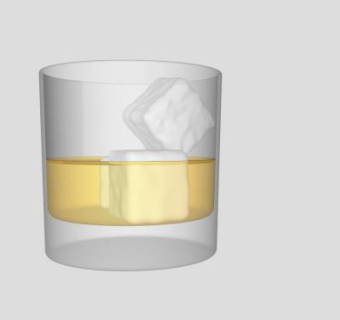 玻璃杯中的冰块酒水SU模型下载_sketchup草图大师SKP模型