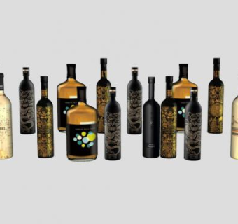 洋酒酒瓶SU模型下载_sketchup草图大师SKP模型