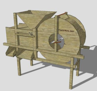 打谷机SU模型_su模型下载 草图大师模型_SKP模型