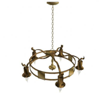 欧式圆形镂空吊灯SU模型下载_sketchup草图大师SKP模型