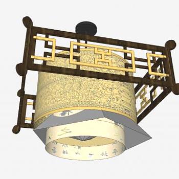 <em>中式</em>吊灯灯具SU模型下载_sketchup草图大师SKP模型