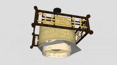 中式吊灯灯具SU模型下载_sketchup草图大师SKP模型