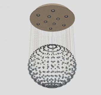 施洛华球形水晶吊灯SU模型下载_sketchup草图大师SKP模型