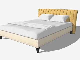 现代双人床床铺sketchup模型下载_sketchup草图大师SKP模型