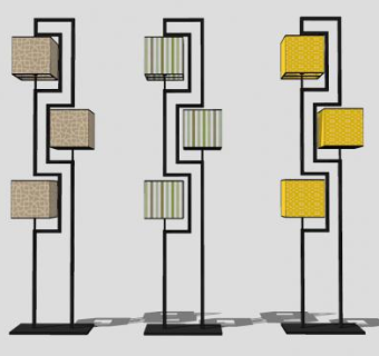 中式现代落地灯SU模型下载_sketchup草图大师SKP模型