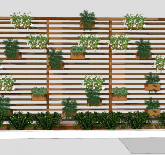 绿植墙花架SU模型下载_sketchup草图大师SKP模型