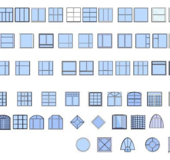 落地窗集合SU模型下载_sketchup草图大师SKP模型
