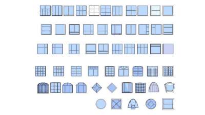 落地窗集合SU模型下载_sketchup草图大师SKP模型