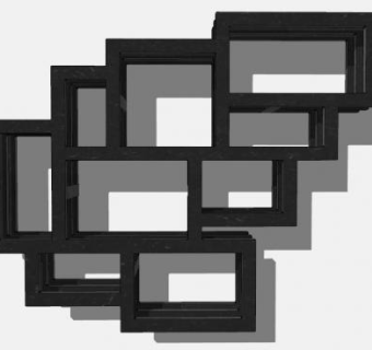 墙上书架格子装饰SU模型下载_sketchup草图大师SKP模型