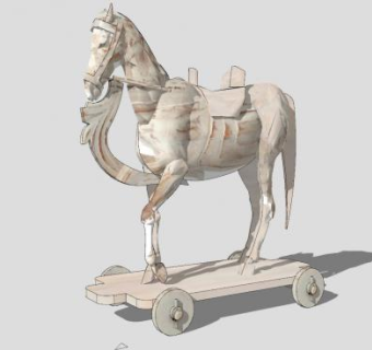 马工艺品陈设SU模型下载_sketchup草图大师SKP模型