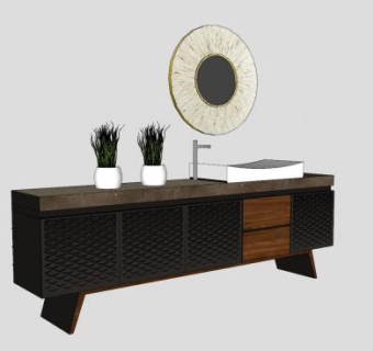 洗脸盆洗漱台SU模型下载_sketchup草图大师SKP模型