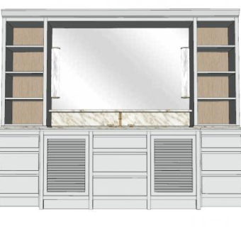 镜子浴室柜SU模型下载_sketchup草图大师SKP模型