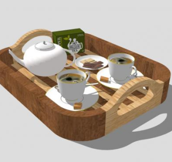 茶盘茶具茶叶SU模型下载_sketchup草图大师SKP模型