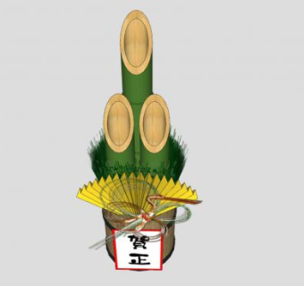 竹子陈设品贺礼竹鹤SU模型下载_sketchup草图大师SKP模型