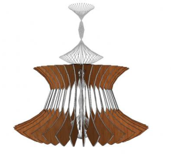 木质创意吊灯灯具SU模型下载_sketchup草图大师SKP模型