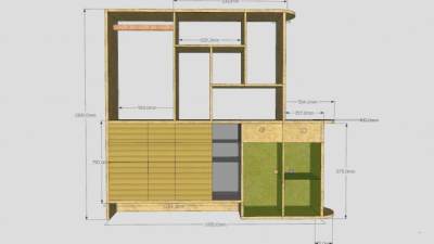 多功能隔断柜鞋柜家具SU模型下载_sketchup草图大师SKP模型