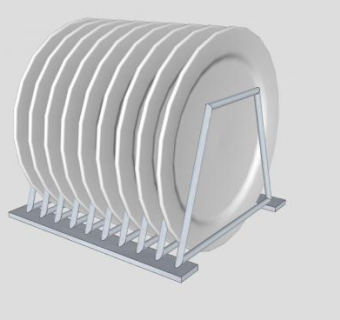 不锈钢碟子架SU模型下载_sketchup草图大师SKP模型