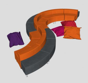 现代S型沙发SU模型下载_sketchup草图大师SKP模型