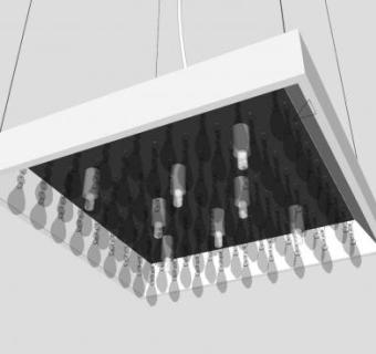方形水晶吊灯灯具SU模型下载_sketchup草图大师SKP模型