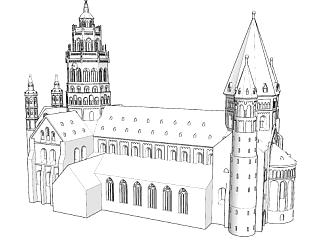 圣彼得教会堂建筑SU模型下载_sketchup草图大师SKP模型