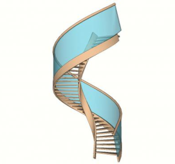 室内转形旋转梯SU模型下载_sketchup草图大师SKP模型