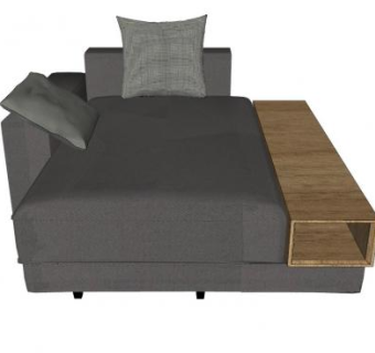 现代灰色布艺沙发SU模型下载_sketchup草图大师SKP模型