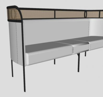长的凉沙发座椅SU模型下载_sketchup草图大师SKP模型
