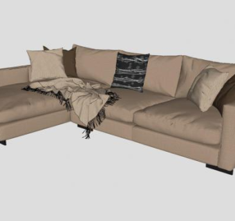 L型转角沙发家具SU模型下载_sketchup草图大师SKP模型