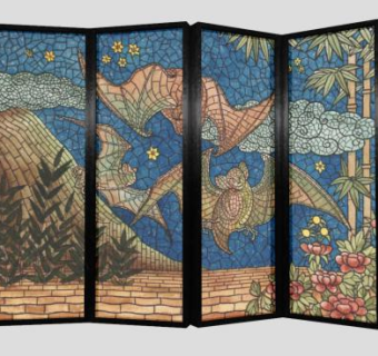 蝙蝠主题屏风隔断SU模型下载_sketchup草图大师SKP模型