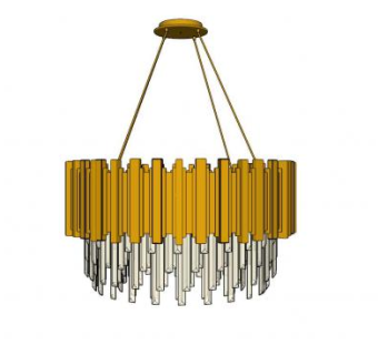 一盏吊灯灯具SU模型下载_sketchup草图大师SKP模型