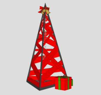 圣诞树礼物礼品装饰SU模型下载_sketchup草图大师SKP模型