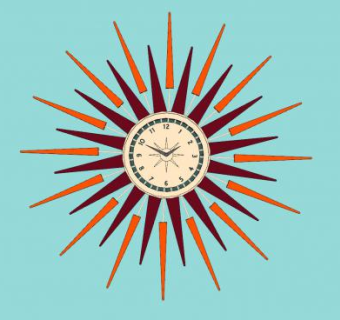 太阳装饰钟挂钟墙钟SU模型下载_sketchup草图大师SKP模型