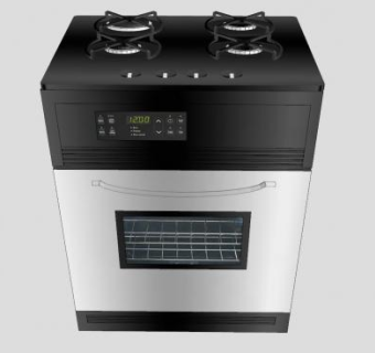 一体式煤气灶烤箱SU模型下载_sketchup草图大师SKP模型