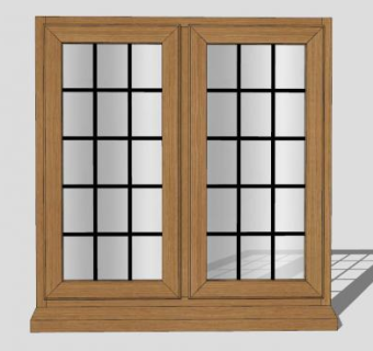 日式木质玻璃门窗SU模型下载_sketchup草图大师SKP模型