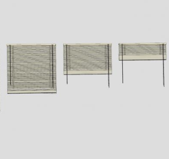 百叶窗窗帘多个收缩高度SU模型下载_sketchup草图大师SKP模型