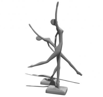 抽象舞蹈人物艺术雕塑工艺品SU模型下载_sketchup草图大师SKP模型