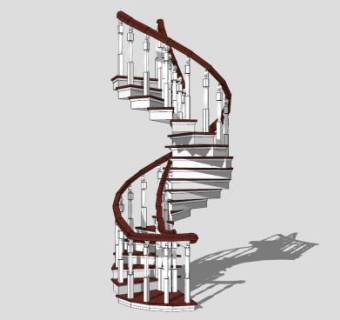 欧式室内旋转楼梯SU模型下载_sketchup草图大师SKP模型