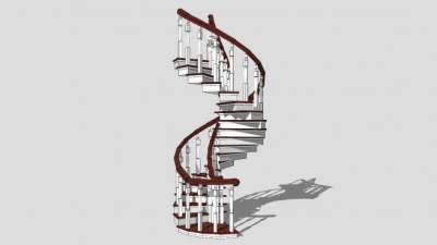 欧式室内旋转楼梯SU模型下载_sketchup草图大师SKP模型