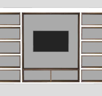 电视柜柜架凹型SU模型下载_sketchup草图大师SKP模型