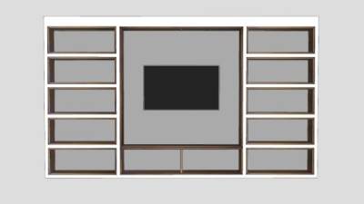 电视柜柜架凹型SU模型下载_sketchup草图大师SKP模型