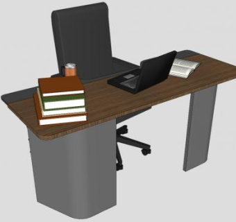 现代风办公桌椅SU模型下载_sketchup草图大师SKP模型