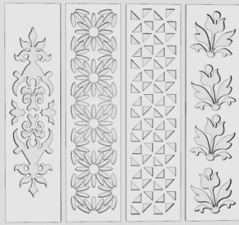 雕花镂空装饰板SU模型下载_sketchup草图大师SKP模型