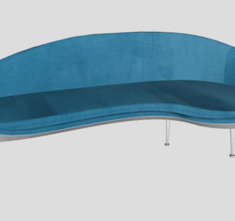 简易蓝色沙发家具SU模型下载_sketchup草图大师SKP模型