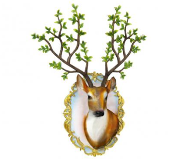 精美的鹿头装饰品SU模型下载_sketchup草图大师SKP模型