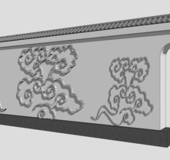 中式古风景墙设计SU模型下载_sketchup草图大师SKP模型