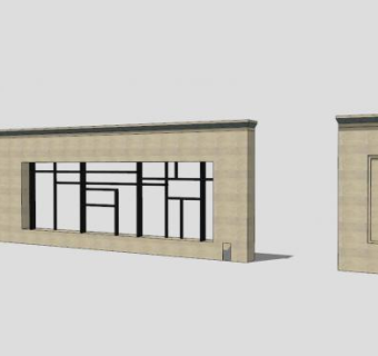 中式现代创意景墙设计sketchup模型下载_sketchup草图大师SKP模型